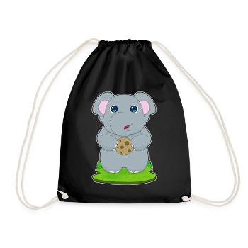 Elephant Cookie - Drawstring Bag - black - Front