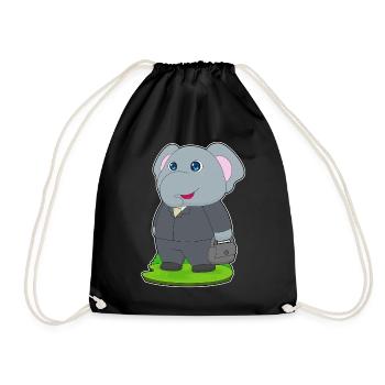 Elephant Handbag - Drawstring Bag - black - Front