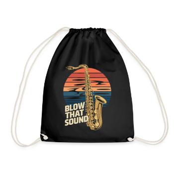 Blow That Sound – Saxophone Power - Drawstring Bag - black - Front