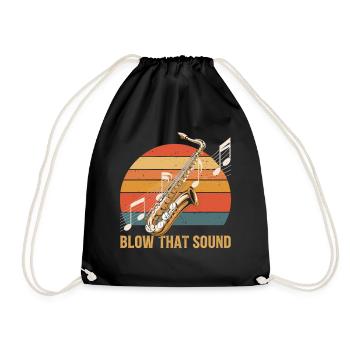 Saxophone Soundpower - Drawstring Bag - black - Front