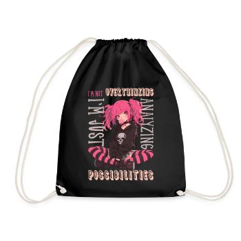 I'm Not Overthinking Goth Anime Girl Pastel Goth - Turnbeutel - Schwarz - Vorne