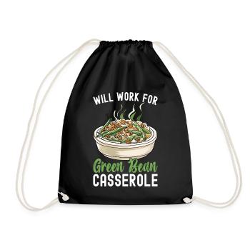 Casserole de haricots verts - Sac de sport léger - noir - Devant