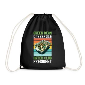 Casserole de haricots verts - Sac de sport léger - noir - Devant