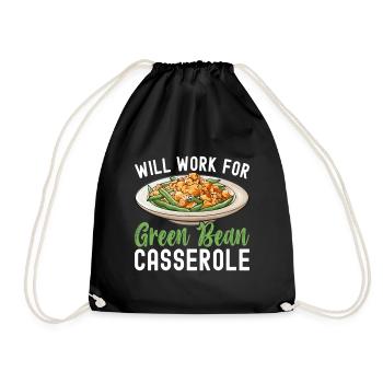 Casserole de haricots verts - Sac de sport léger - noir - Devant