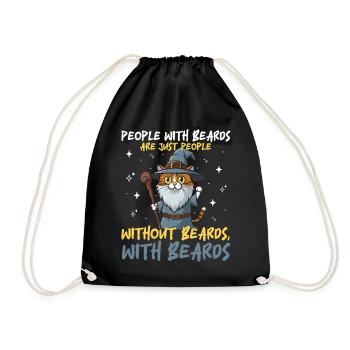 People with beards! Funny Hairdresser Beard Quote - Drawstring Bag - black - Front