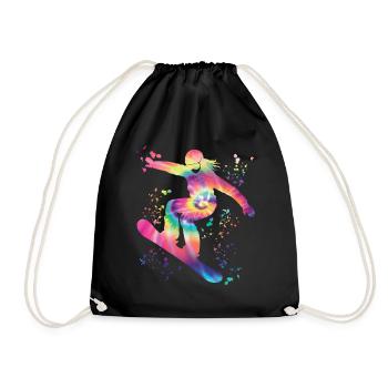 Snowboarder Snowboarding Snowboard - Sac de sport léger - noir - Devant