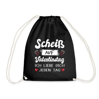 Valentinstag Geschenke Fun Valentinstagsgeschenke - Turnbeutel - Schwarz - Vorne