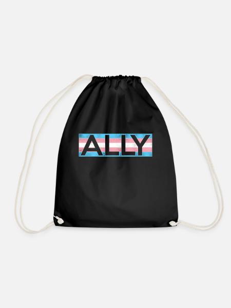 Transgender Trans LGBT Pride - Drawstring Bag - black