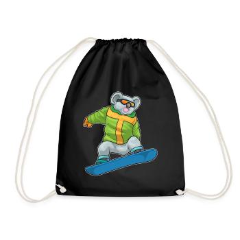 Koala Snowboarder Snowboard - Sac de sport léger - noir - Devant