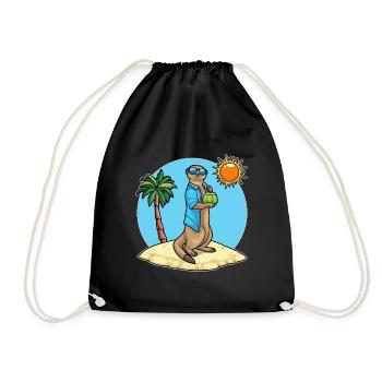 Erdmännchen Strand Kokosnuss Sommer - Sac de sport léger - noir - Devant