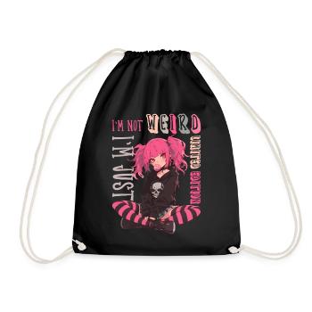 Limited Edition Anime Girl Pastel Goth Gift - Drawstring Bag - black - Front