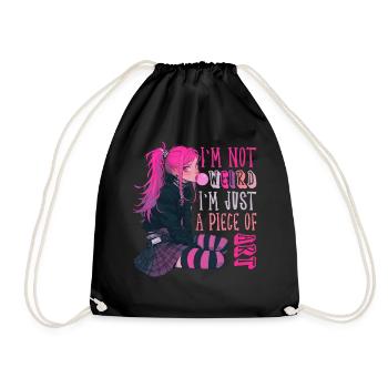Juste Pièce D’art Kawaii Anime Fille Goth Cadeau - Sac de sport léger - noir - Devant