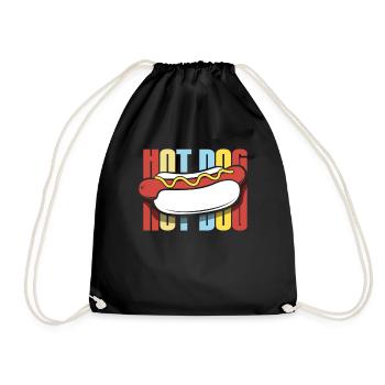 Hot Dog Lover Retro Design - Drawstring Bag - black - Front