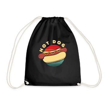 Amateur de hot-dogs Rétro Coucher de soleil - Sac de sport léger - noir - Devant