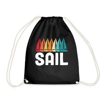 Voile dériveur voilier capitaine de mer Rétro drôle - Sac de sport léger - noir - Devant