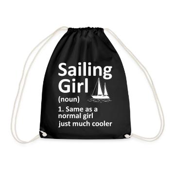 Segelmädchen Lustige Definition Segelboot Jolle - Turnbeutel - Schwarz - Vorne