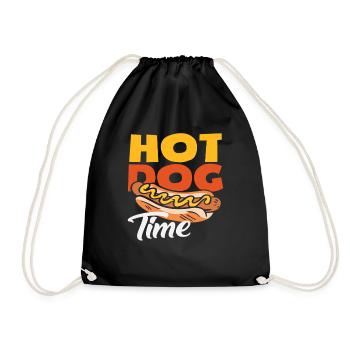 Hot Dog Time for Hot Dog Lovers - Drawstring Bag - black - Front