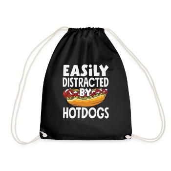 Facilement distrait par les hot-dogs pour les amateurs de hot-dogs - Sac de sport léger - noir - Devant