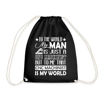 My Man Is Just A CNC Machinist - Drawstring Bag - black - Front