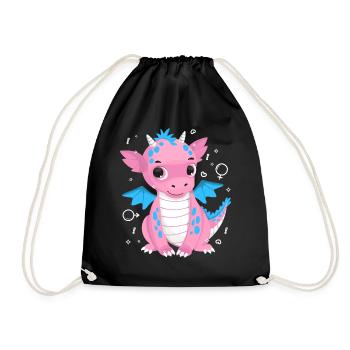 Transgender Trans LGBT Pride - Drawstring Bag - black - Front