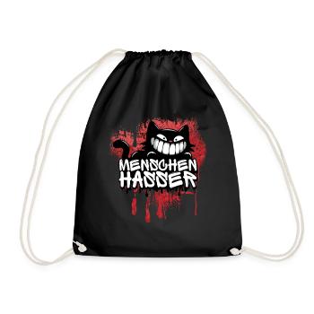 Menschenhasser Katze – Für alle, die ehrlich sind - Turnbeutel - Schwarz - Vorne