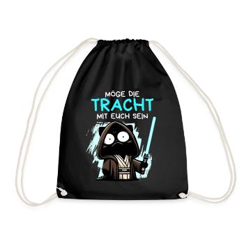 Möge die Tracht mit euch sein – Nerdkatze - Turnbeutel - Schwarz - Vorne