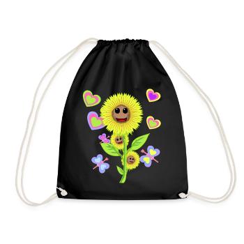 Sonnenblume Sonnenblumen Garten Blume Blumen - Turnbeutel - Schwarz - Vorne
