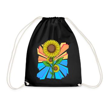 Sun Unflower Flowers Flower Garden Retro - Drawstring Bag - black - Front