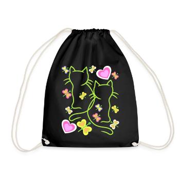 Enfants Enfant Printemps Chats Chat Chaton - Sac de sport léger - noir - Devant