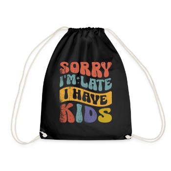 Désolé d’être en retard j’ai des enfants - Sac de sport léger - noir - Devant