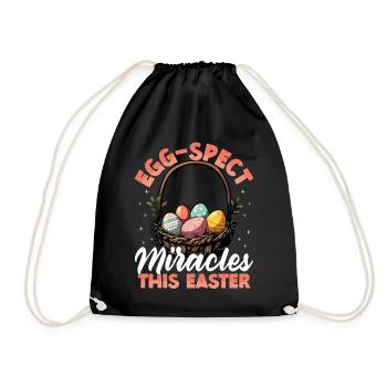 Specspespect Miracles This Easter Cute - Drawstring Bag - black - Front