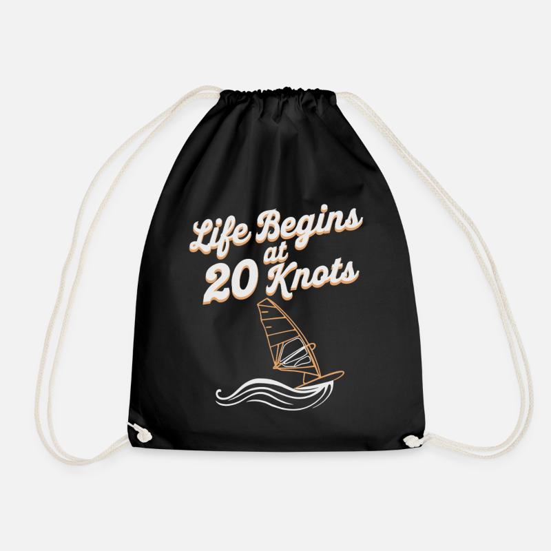 Windsurfing Life Begins At 20 Knots Windsurfer - Turnbeutel - Schwarz