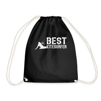 Kitesurfing Kiteboarding - Best Kitesurfer - Drawstring Bag - black - Front