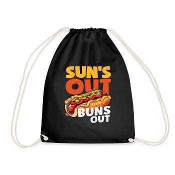 Hot Dog Lovers Sun Out Buns Out - Drawstring Bag - black - Front