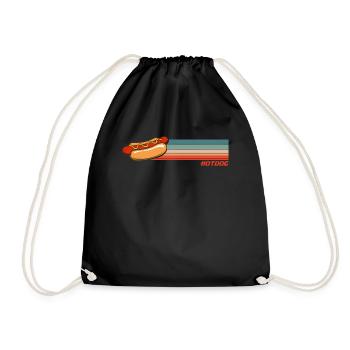 Hot Dog Lover Retro Nostalgia Style - Drawstring Bag - black - Front