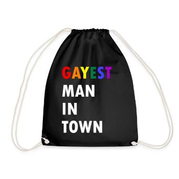 L’homme le plus gay de la ville Arc-en-ciel LGBTQ - Sac de sport léger - noir - Devant