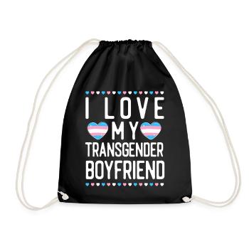 Transgender Trans LGBT Pride - Drawstring Bag - black - Front