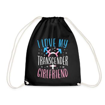 Transgender Trans LGBT Pride - Drawstring Bag - black - Front