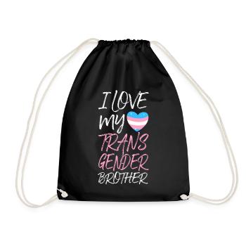 Transgender Trans LGBT Pride - Drawstring Bag - black - Front