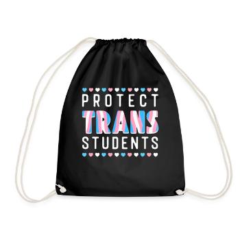 Transgender Trans LGBT Pride - Drawstring Bag - black - Front