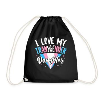 Transgender Trans LGBT Pride - Drawstring Bag - black - Front