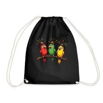 Rastafari Music Vibes Only Rasta Jamaica Reggae - Drawstring Bag - black - Front