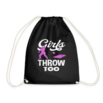 Cornhole Lover Girls Throw Also - Drawstring Bag - black - Front