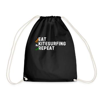 Eat Kitesurfing Repeat - Kiteboarding Kitesurfer - Sac de sport léger - noir - Devant