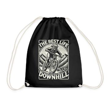 Bike Downhill Adventurer Retro Style - Drawstring Bag - black - Front