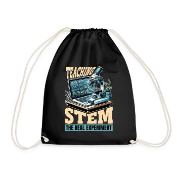 STEM Teacher Teaching STEM The Real Data Analysis - Drawstring Bag - black - Front