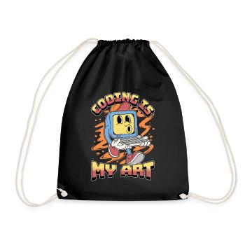Coder Coding Is My Art Software Engineering Coders - Drawstring Bag - black - Front