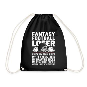 Funny Fantasy Football Loser - I Suck at Fantasy - Drawstring Bag - black - Front