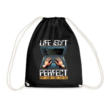 Coder Life Isn't Perfect But Your Code Developer - Turnbeutel - Schwarz - Vorne