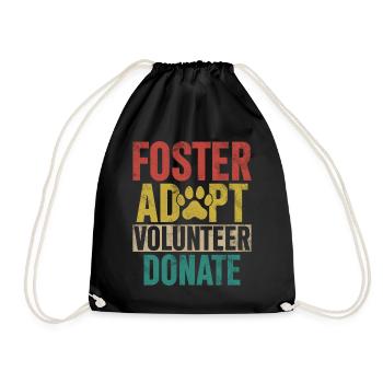 Foster Adopter Bénévole Faire un don Retro Foster Animal - Sac de sport léger - noir - Devant